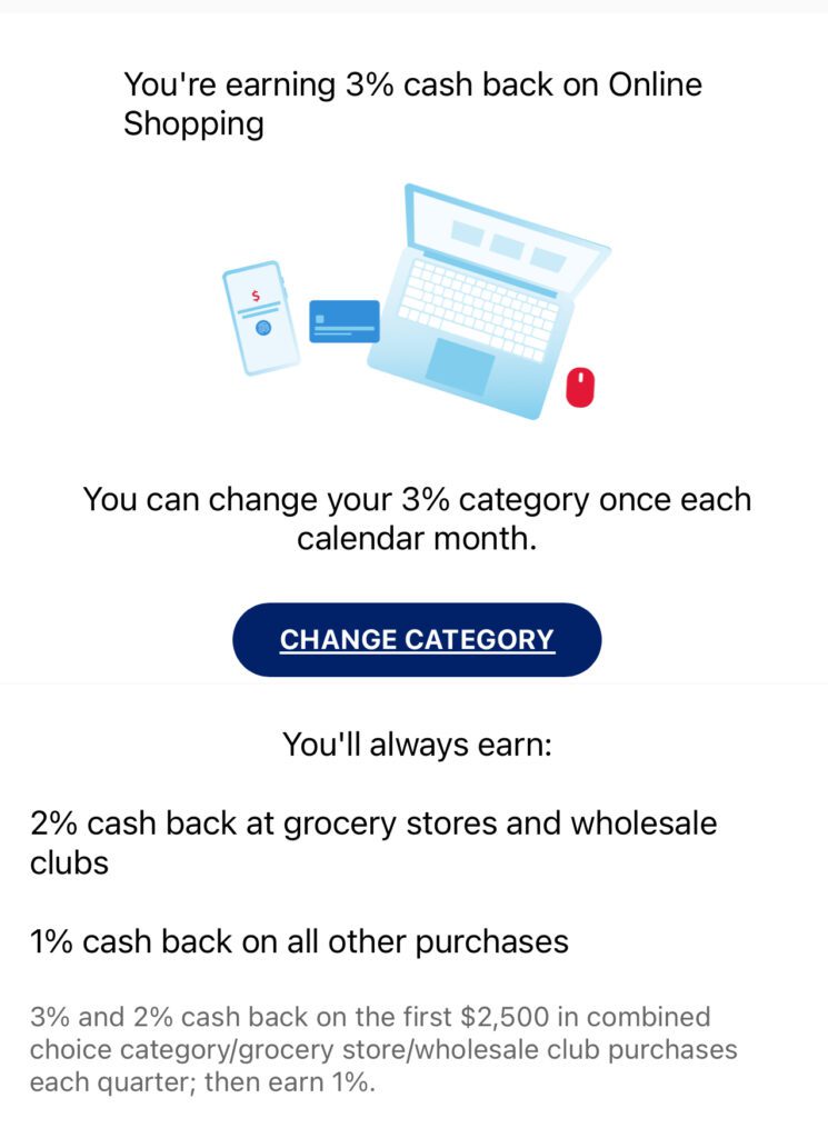 Bank of America Customized Cash Rewards categories: